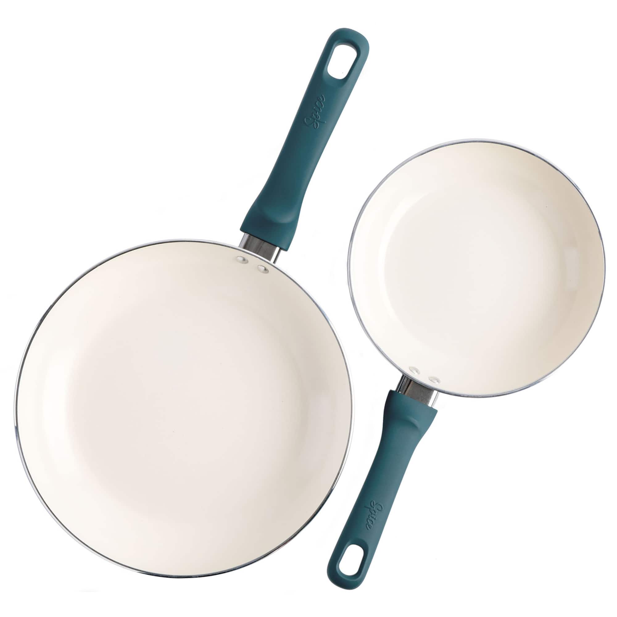 Spice by Tia Mowry Savory Saffron 2 Piece Ceramic Nonstick Aluminum Frying Pan Set